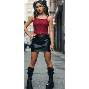 VTG Y2K Awesome Wear USA Tank Top L Renaissance Whimsy Fairy Floral Lace 90s